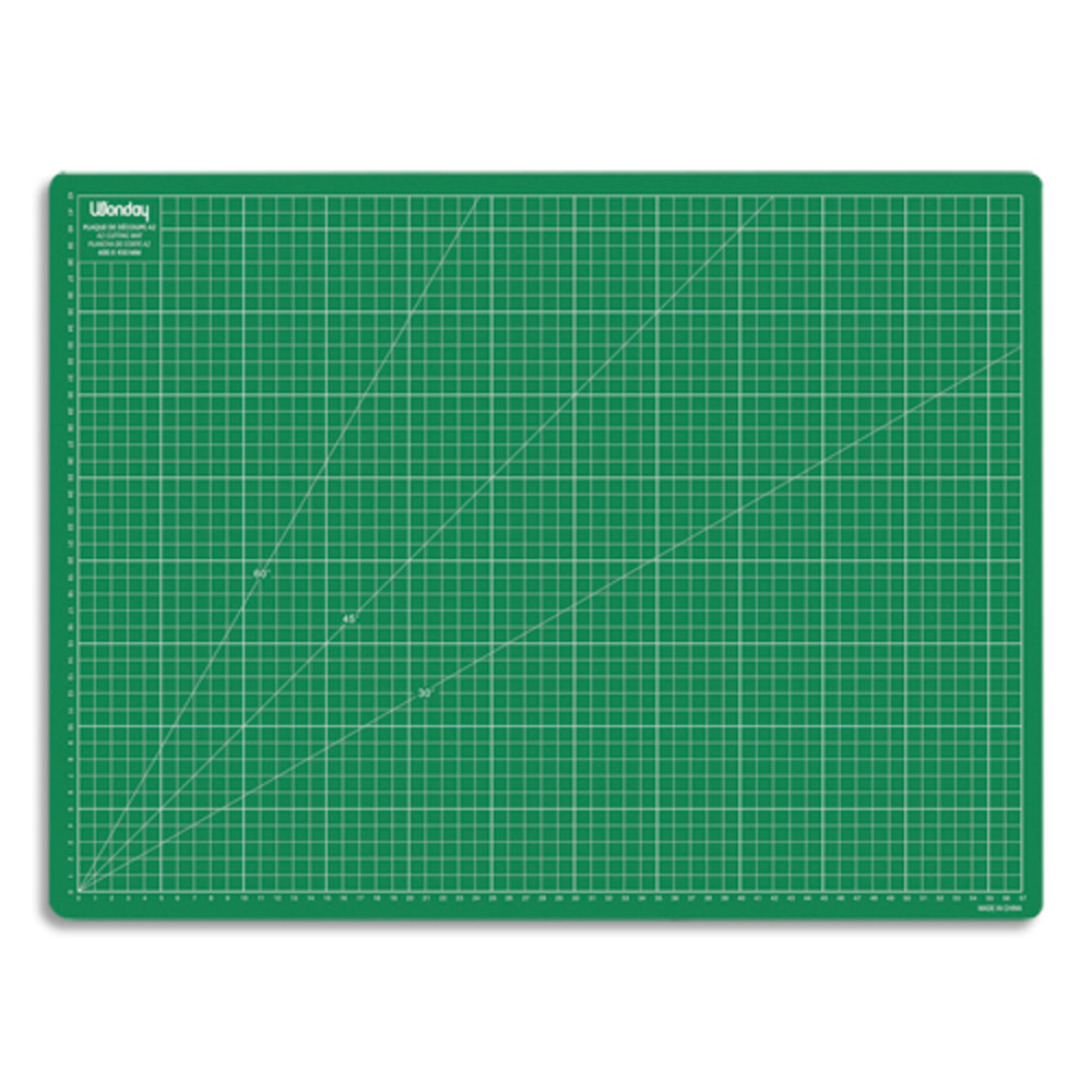 WONDAY Plaque de dcoupe verte 600x450x3mm. Rsistante  la coupe, surface quadrille