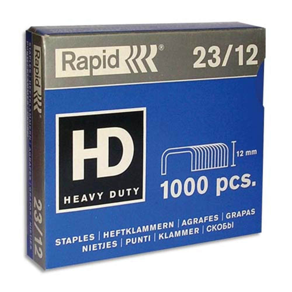 RAPID Agrafes N23/12 en bote de 1000
