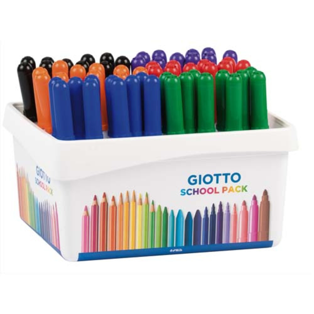GIOTTO Schoolpack de 60 feutres effaable  sec pointe ogive moyenne 4mm, assortis