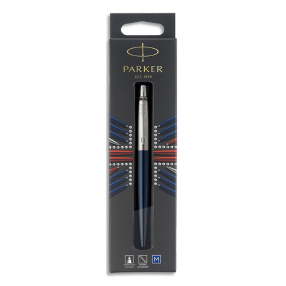 PARKER Blister 1 stylo bille pointe moyenne Jotter. Corps Bleu CT