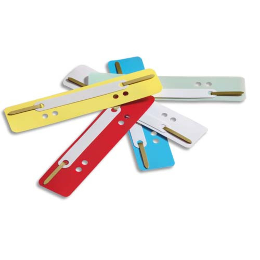 DURABLE Sachet 25 Relieurs FLEXI languette mtallique/serreur plastique - L150 x l38 mm - Assortis