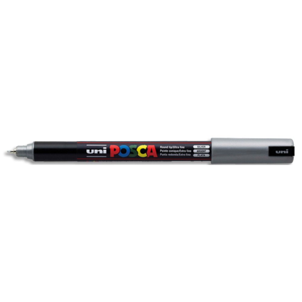 UNI POSCA POSCA Marqueur peinture. Pointe ultra fine de 0,7mm (PC1MR). Couleur Argent