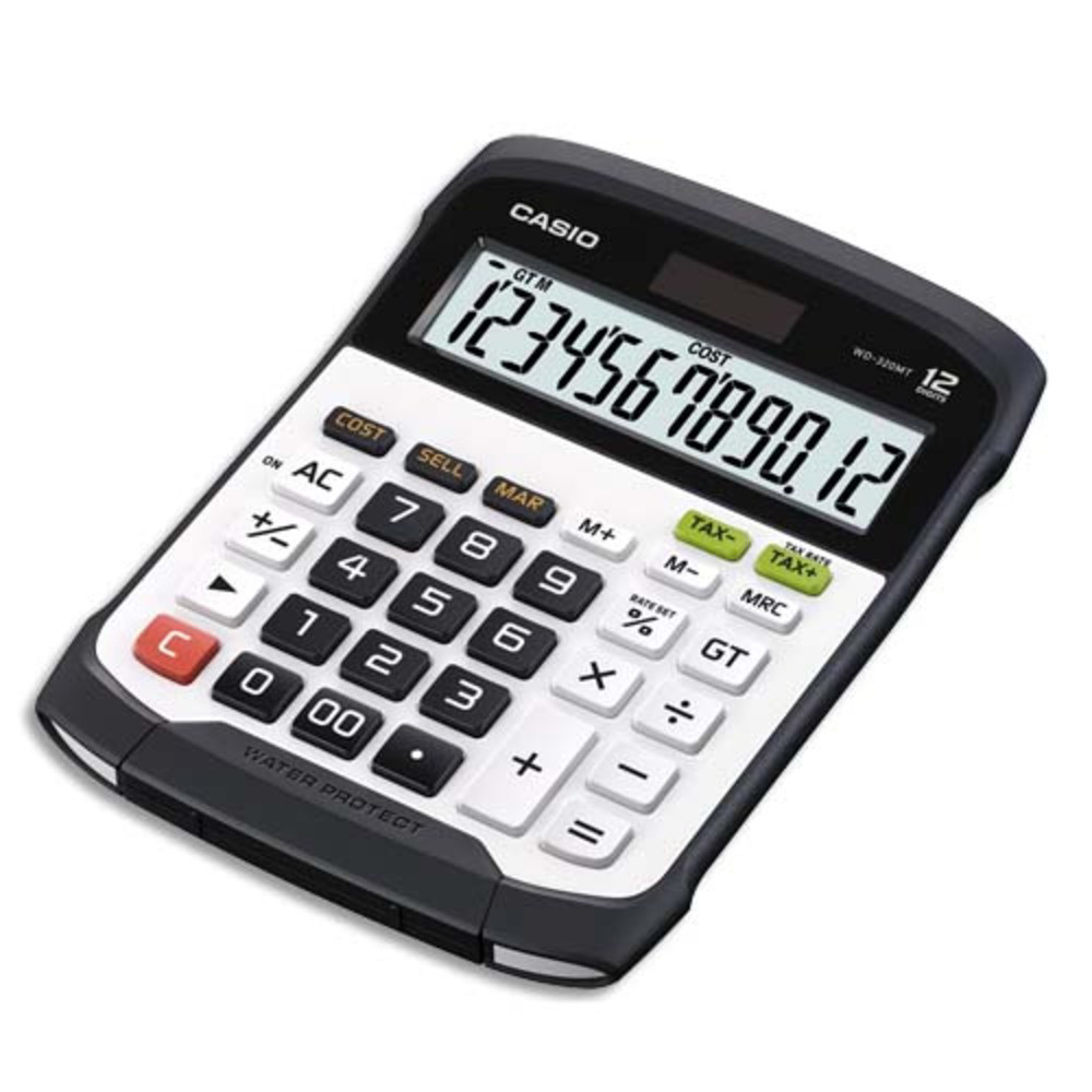 CASIO Calculatrice maxi bureau tanche eau et poussiere 12 chiffres WD-320MT