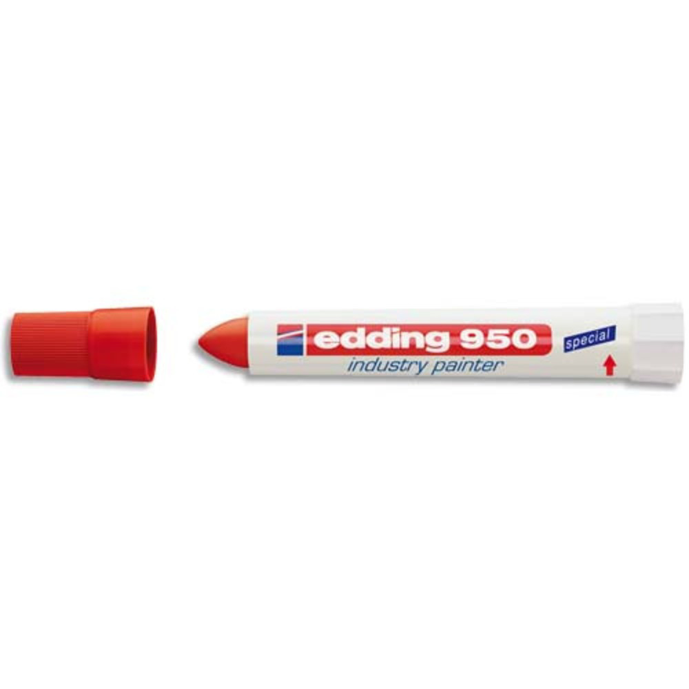 EDDING Marqueur industriel pate colore et encre permanente Rouge pour toutes surfaces 6002