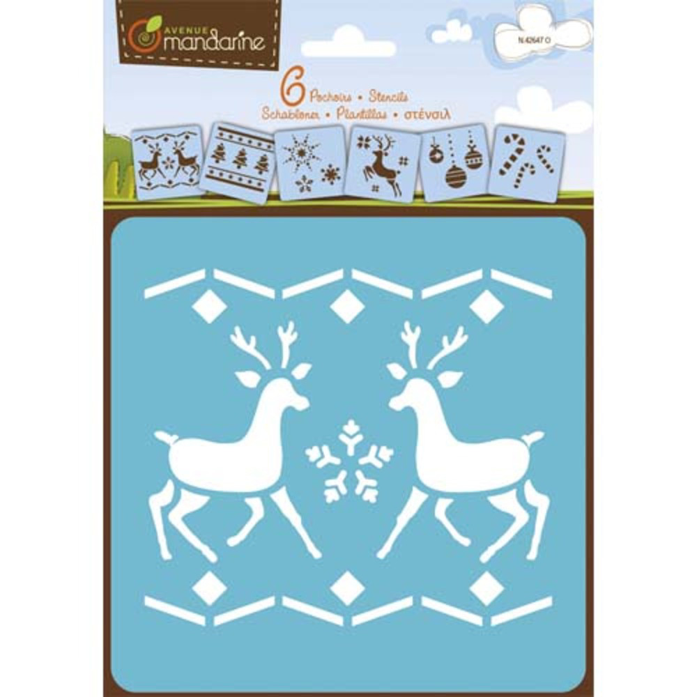 AVENUE MANDARINE Set de 6 pochoirs enfants Nol