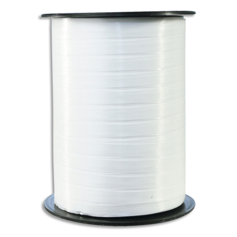 CLAIREFONTAINE Bobine bolduc de comptoir 500mx7mm lisse coloris Blanc