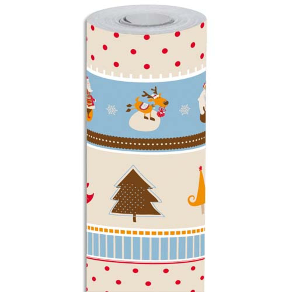 CLAIREFONTAINE Rouleau papier cadeau ALLIANCE 60g Grande Longueur 50x0,7m imprim Nol