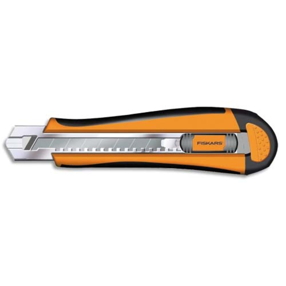 FISKARS Cutter professionnel - lame 18mm - Bouton de dblocage - Matire anti-glisse - Rail mtallique