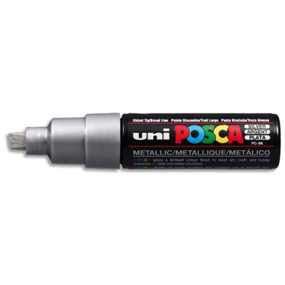 UNI POSCA POSCA MARKER Marqueur pointe large biseaute,  base d'eau, encre  pigmentation Argent