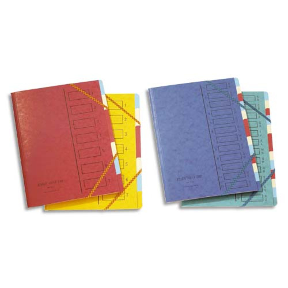 EMEY Trieur en carte forte 4.3/10e 7 compartiments coloris assortis