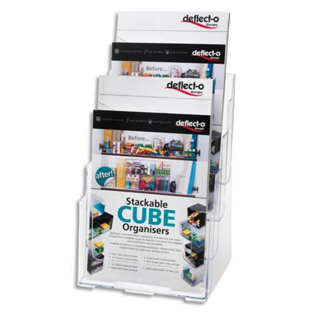 DEFLECTO Porte-brochures 4cases format A4 transparent