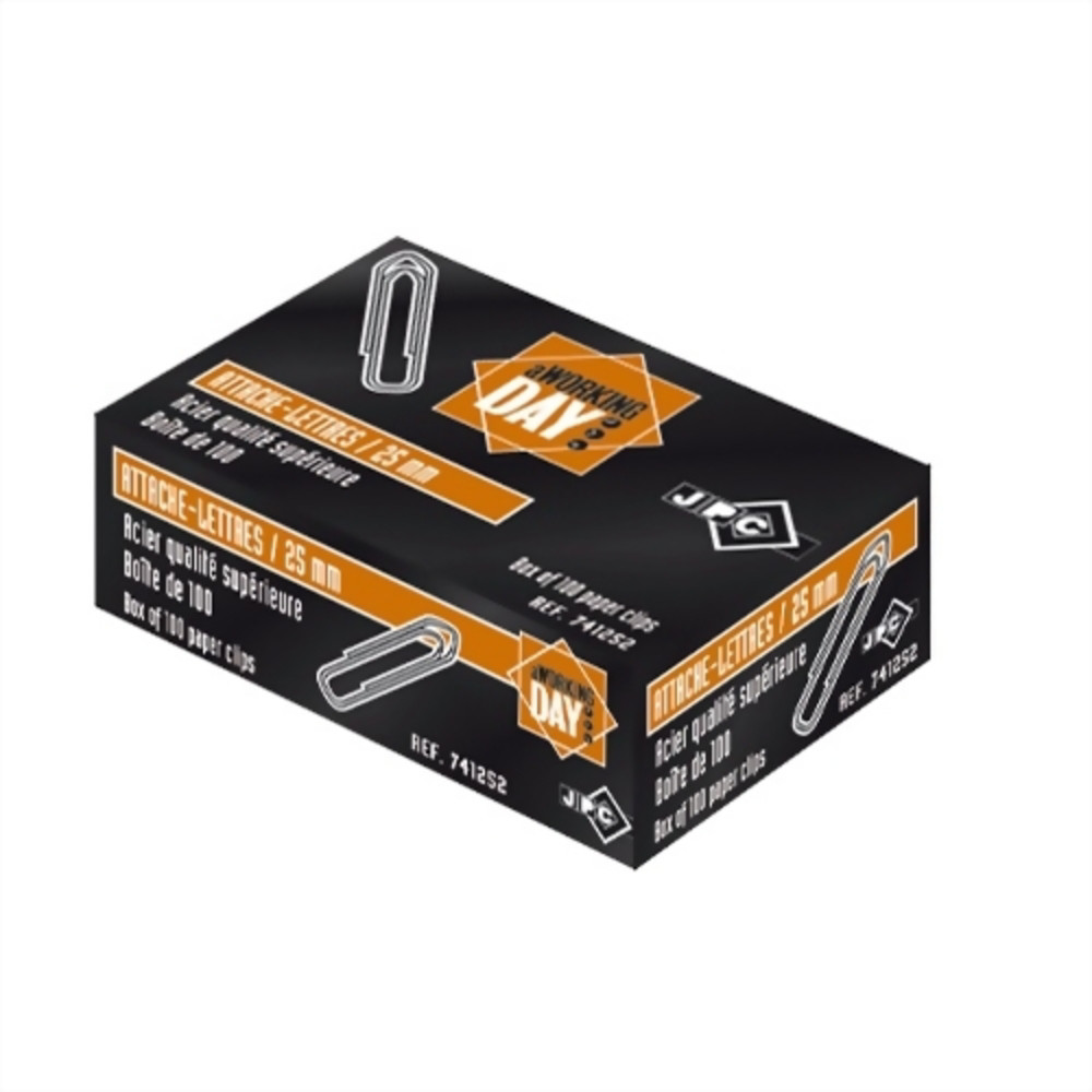 WONDAY Bote de 100 trombones polies galvanis 25 mm