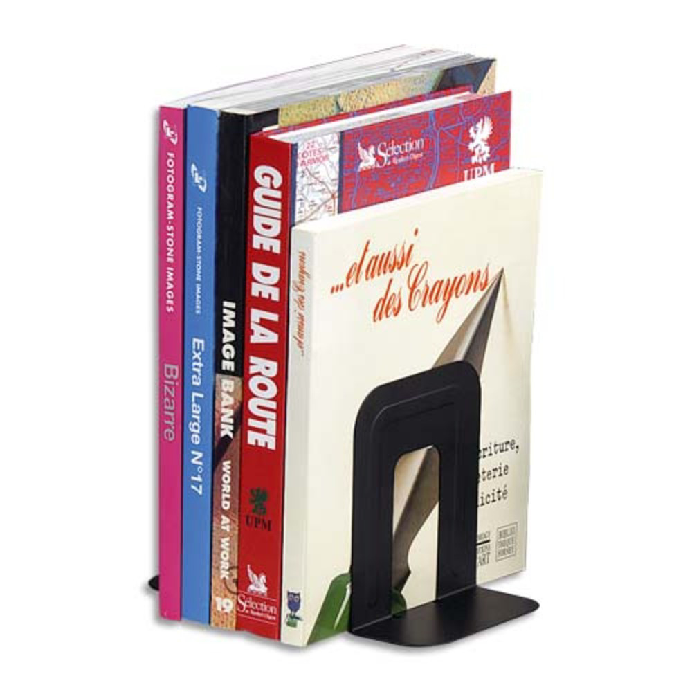 AVERY Jeu de 2 serre-livres mtal 14 x 20 cm Noir