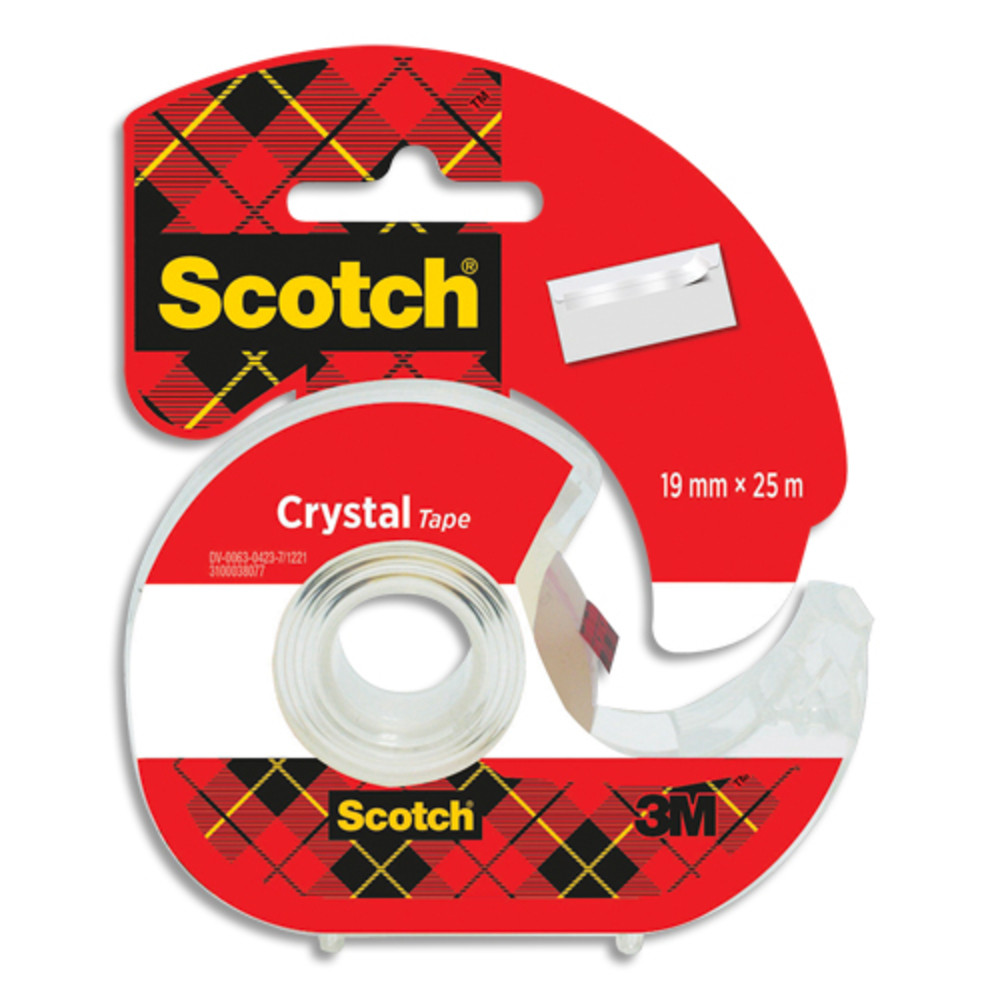 SCOTCH Ruban adhsif Crystal transparent 19mmx25m, sur dvidoir