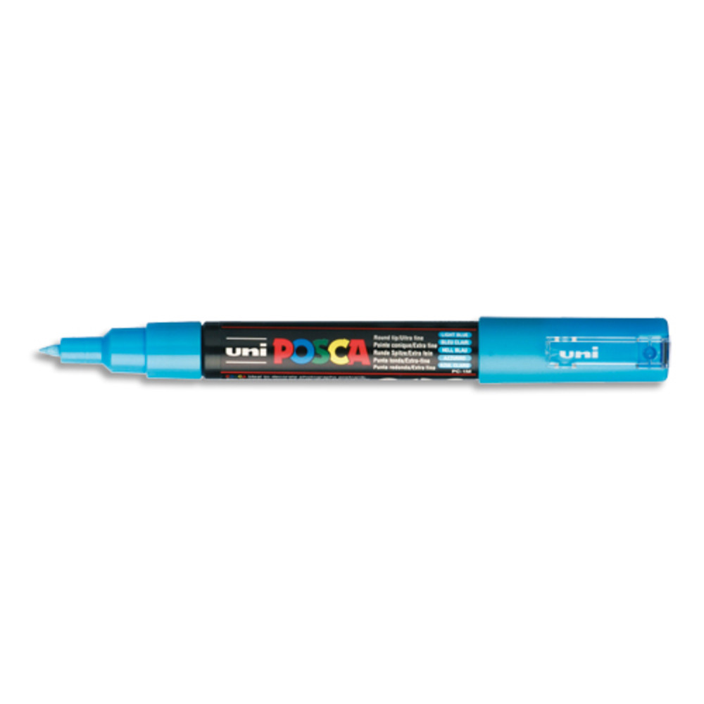 UNI POSCA POSCA Marqueur peinture  eau, encre  pigmentation Bleu clair, pointe extra fine PC1MC BC