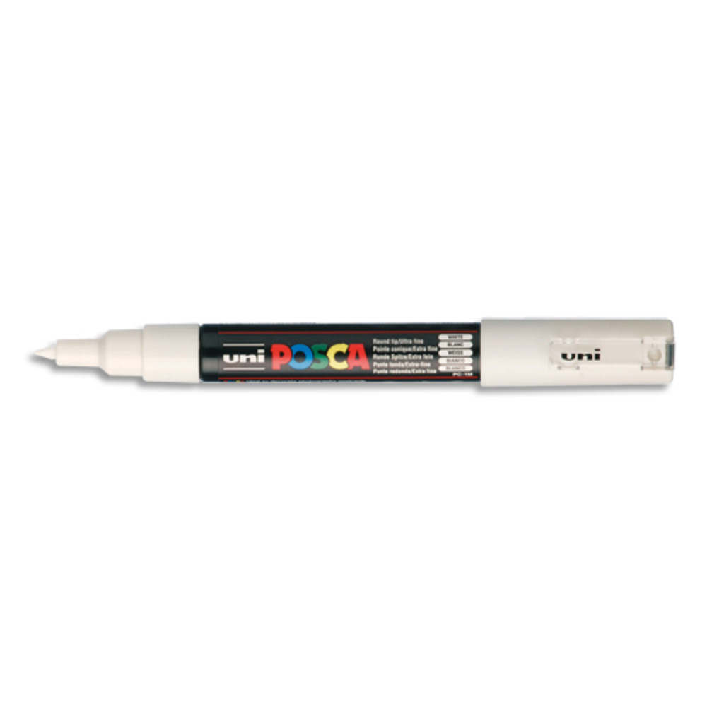 UNI POSCA POSCA Marqueur peinture  eau, encre  pigmentation Blanc, pointe extra fine PC1MC BL