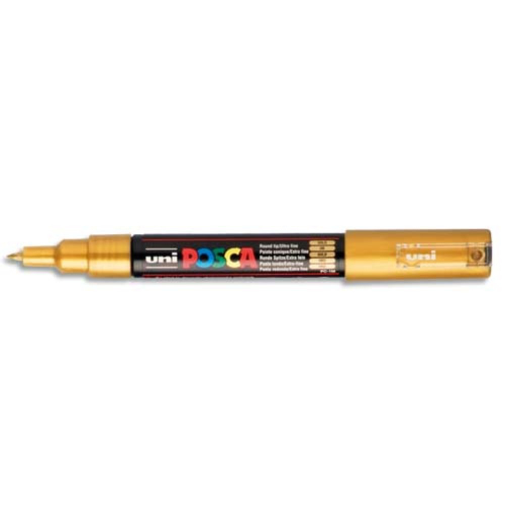 UNI POSCA POSCA Marqueur peinture  eau, encre  pigmentation Or, pointe extra fine PC1MC OR