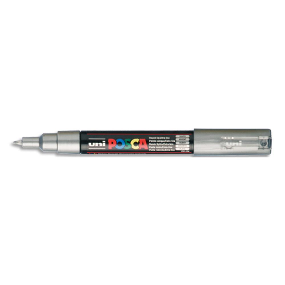 UNI POSCA POSCA Marqueur peinture  eau, encre  pigmentation Argent, pointe extra fine PC1MC AR