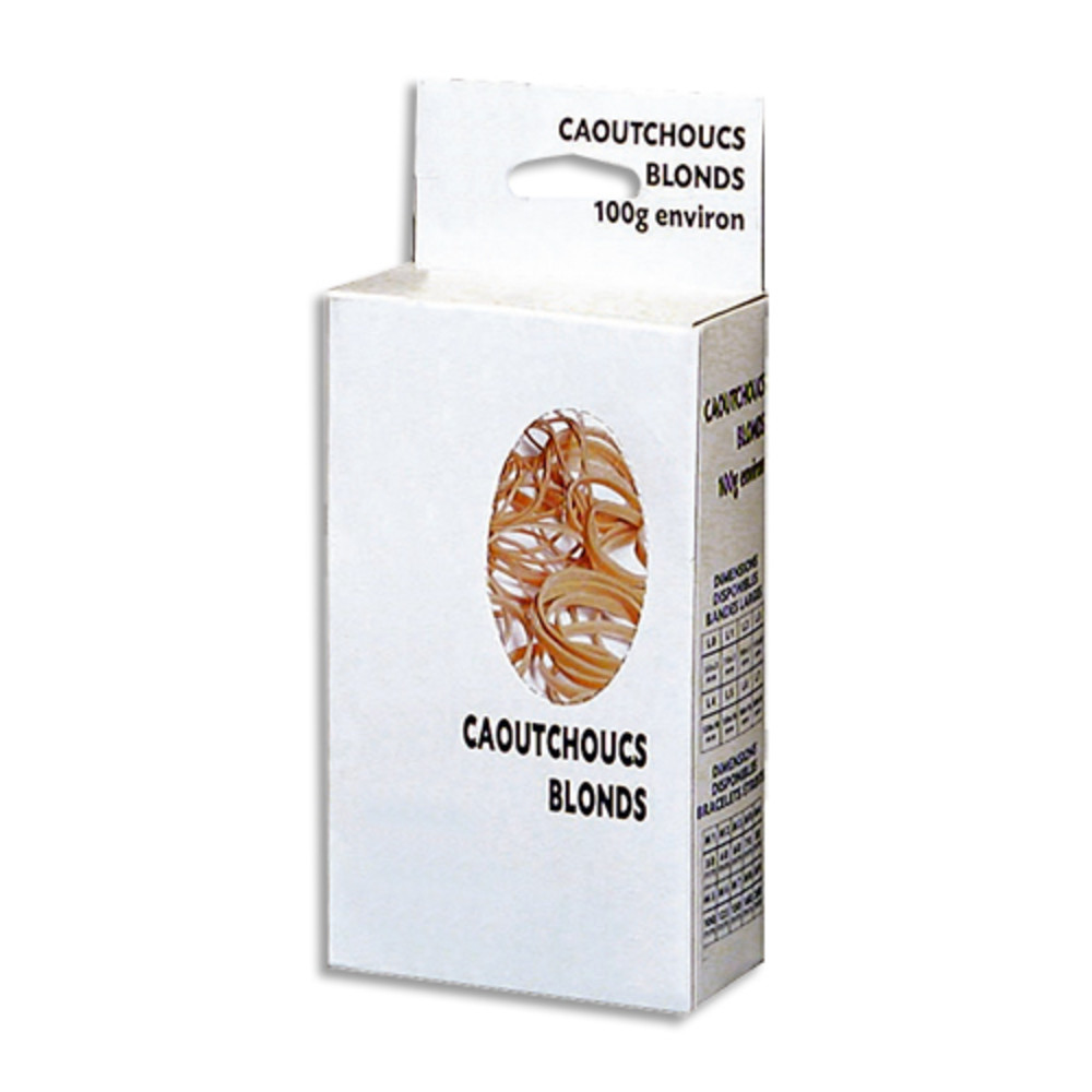WONDAY Bote distributrice de 100g d'lastique en caoutchouc blond large 90x6mm