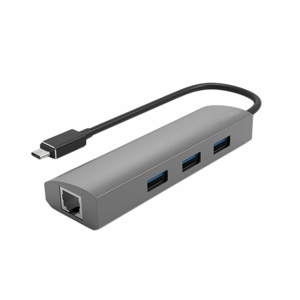 DLH DY-TU5077, Avec fil, USB 3.2 Gen 1 (3.1 Gen 1) Type-C, 10,100,1000 Mbit/s, Gris, 5 Gbit/s, 0,1 m