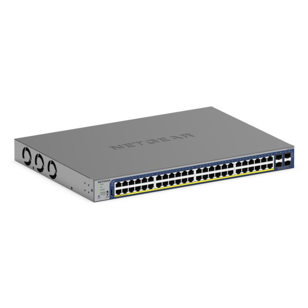 NETGEAR GS752TXP, Géré, L2/L3/L4, 10G Ethernet (100/1000/10000), Full duplex, Connexion Ethernet, supportant l'alimentation via ce port (PoE), Grille