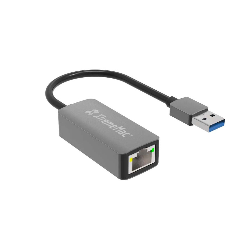 XtremeMac XWH-AAE-13, USB Type-A, RJ-45, Mâle, Argent, 1 Gbit/s, 1 pièce(s)