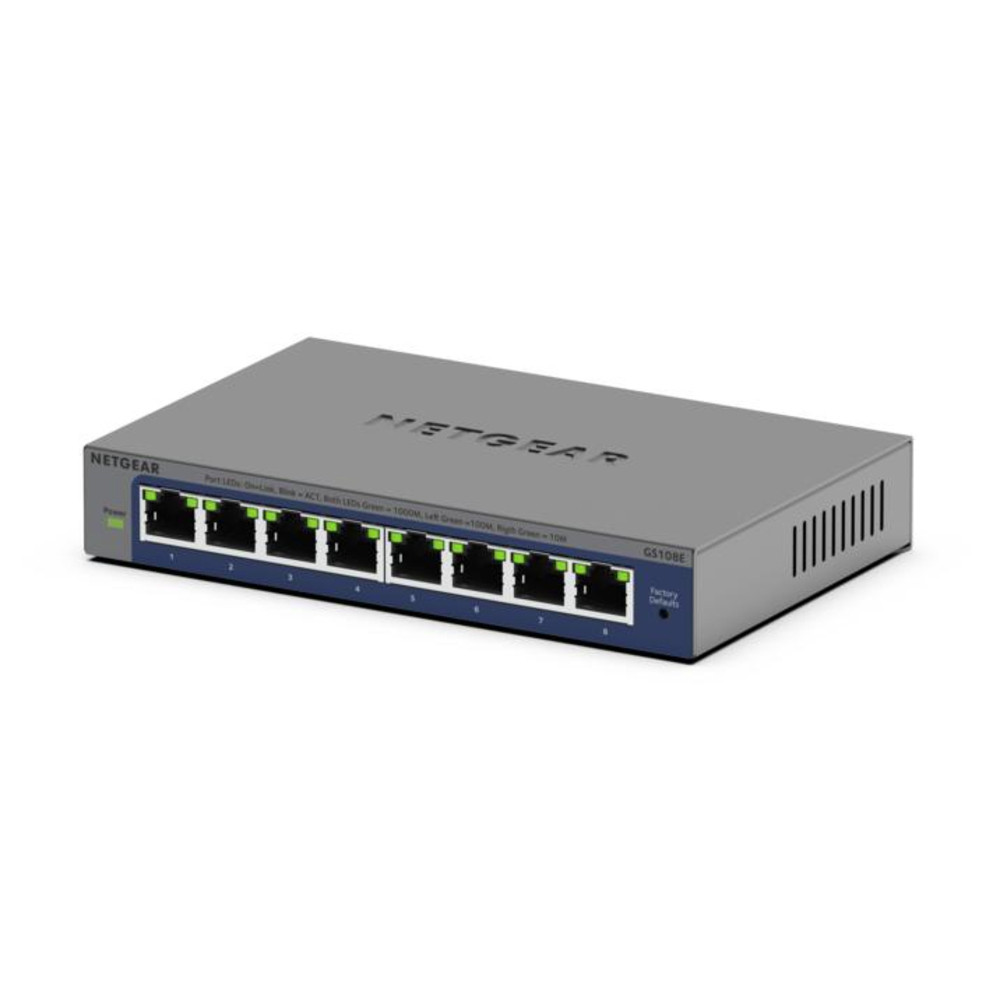 NETGEAR GS108Ev4, Non-géré, L2/L3, Gigabit Ethernet (10/100/1000) GS108E-400EUS