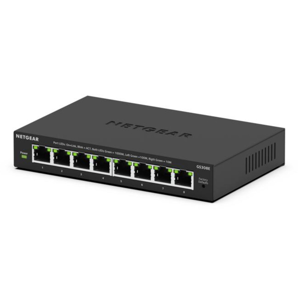 NETGEAR GS308E, Géré, L2/L3, Gigabit Ethernet (10/100/1000), Full duplex, Connexion Ethernet, supportant l'alimentation via ce port (PoE) GS308E-400EU