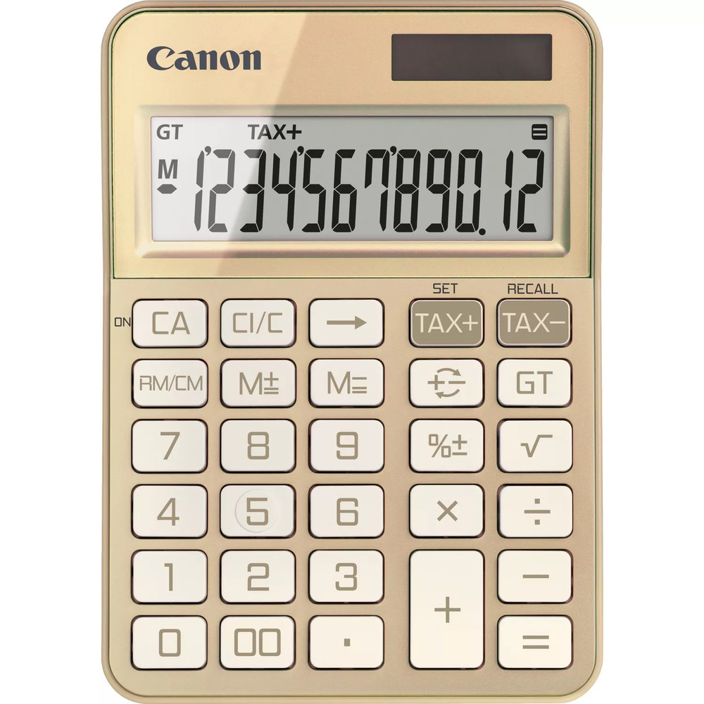 Canon KS-125KB, Bureau, Calculatrice basique, 12 chiffres, Batterie/Solaire, Or 6818C002