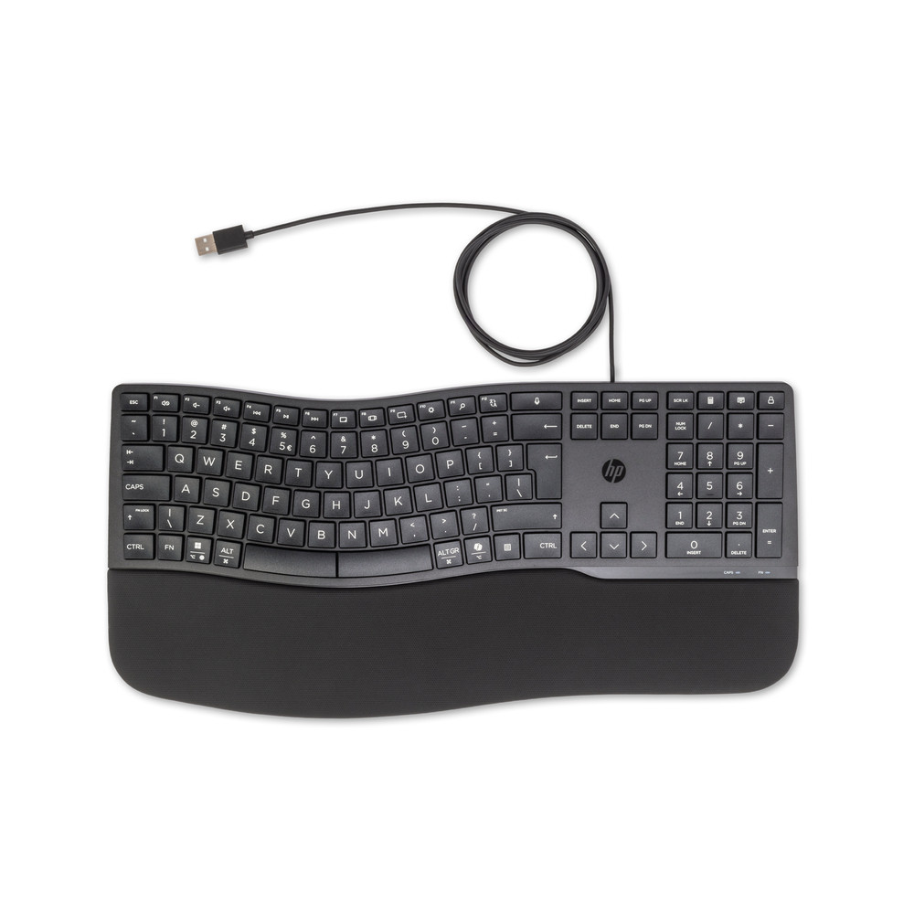 Clavier Filaire HP 480 Comfort 8T6M1AA#ABB – QWERTY, Pavé Numérique, Repose-Poignet - vue 5