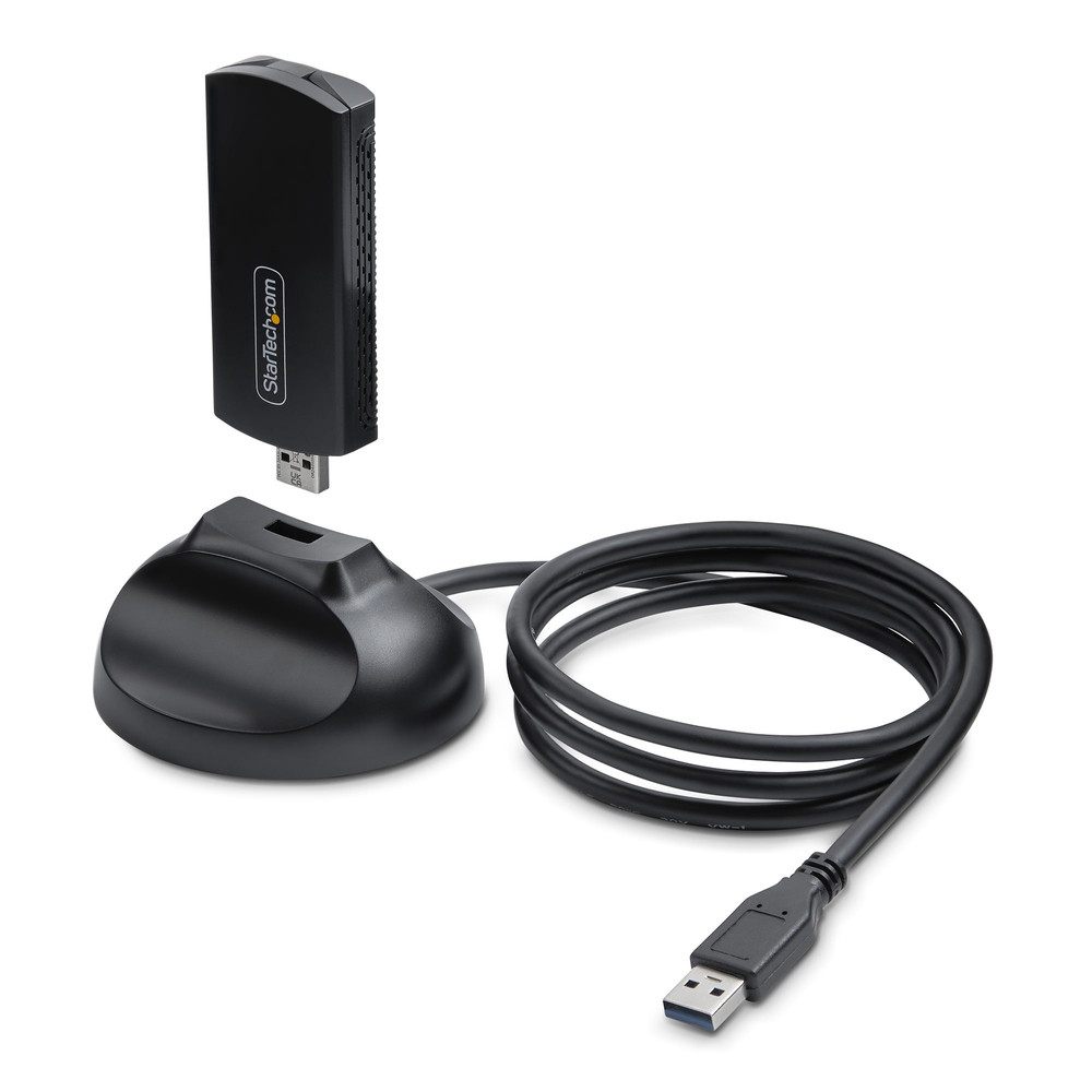 Carte Réseau Startech USB Wi Fi 6E Tribande 2402 Mbps Antenne Pliable