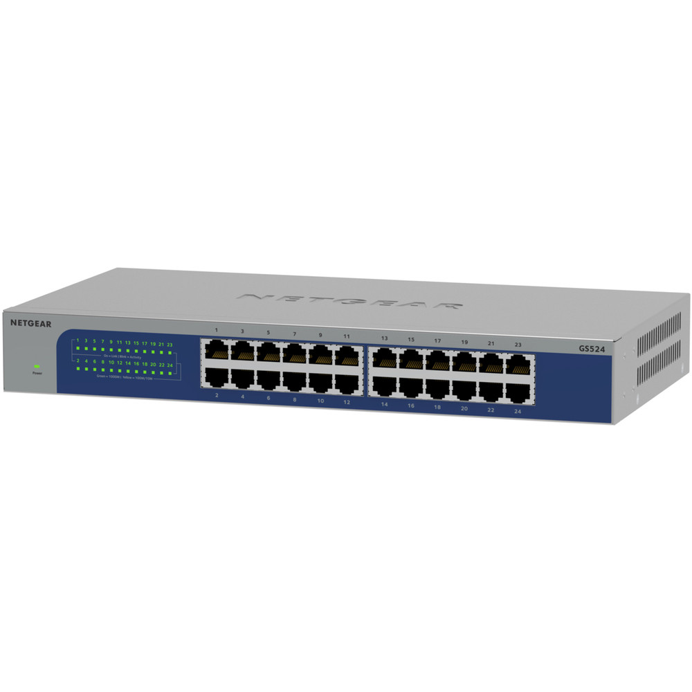 NETGEAR GS524-300EUS, Non-géré, Gigabit Ethernet (10/100/1000), Full duplex