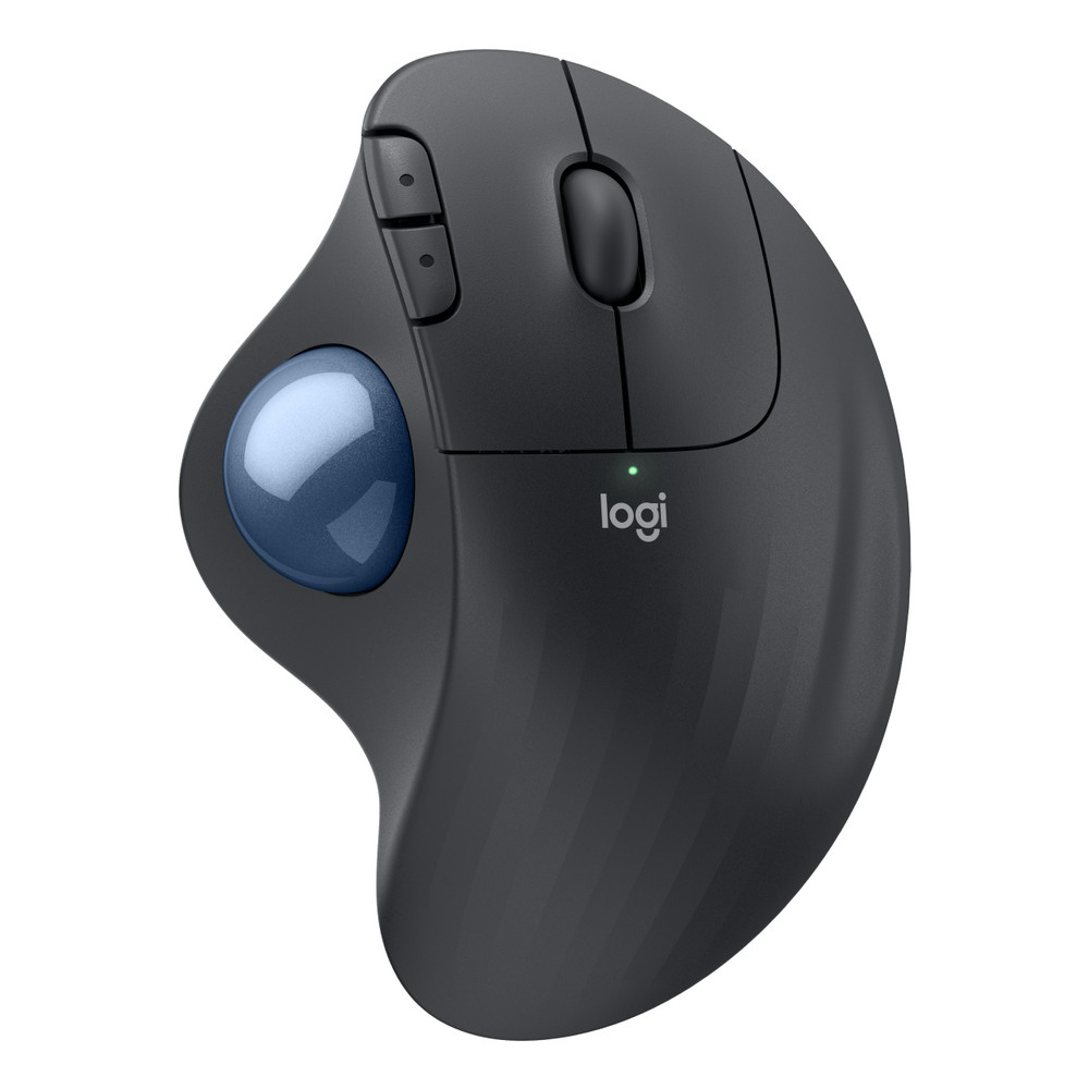Logitech Ergo M575S, Droitier, Trackball, RF sans fil + Bluetooth, 2000 DPI, 11,25 ms, Bleu, Graphite 910-007029