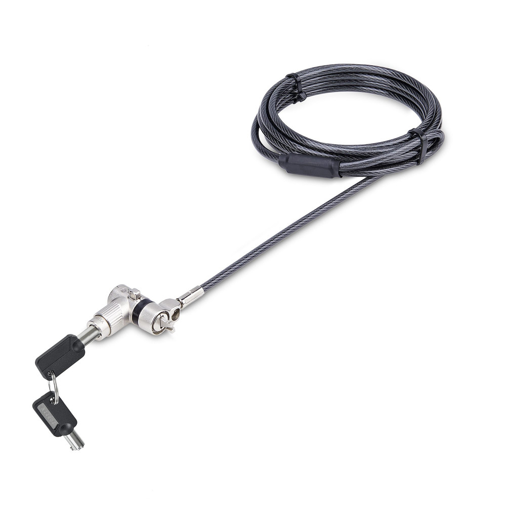 StarTech.com Antivol Universel 3 en 1 pour Ordinateur Portable Câble de Verrouillage de 2m à Clé Maîtresse Compatible avec Noble Wedge®/NanoK Slot