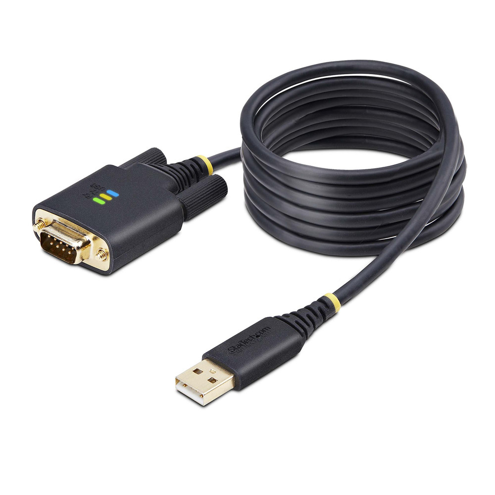 StarTech.com Câble USB vers Série de 2m, Rétention COM, Vis/Écrous Interchangeables, Câble Adaptateur USB vers Série, USB-A vers DB9 RS232, FTDI IC, P