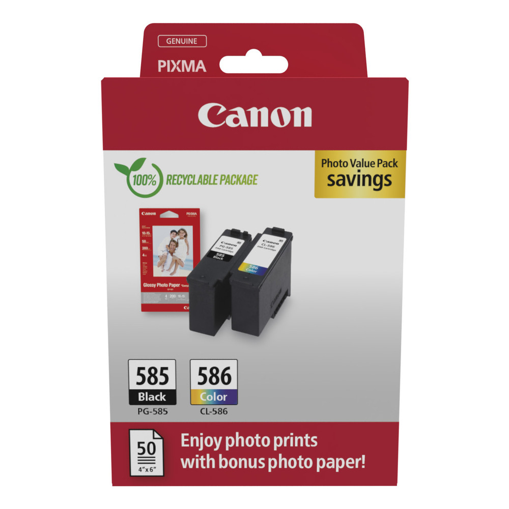 Canon PG 585CL 586 Photo Value Pack Pack de 2 couleur cyan jaune boîte de suspension jeu de papier / cartouche d'encre pour PIXMA TS7650i TS7750i - vue 10