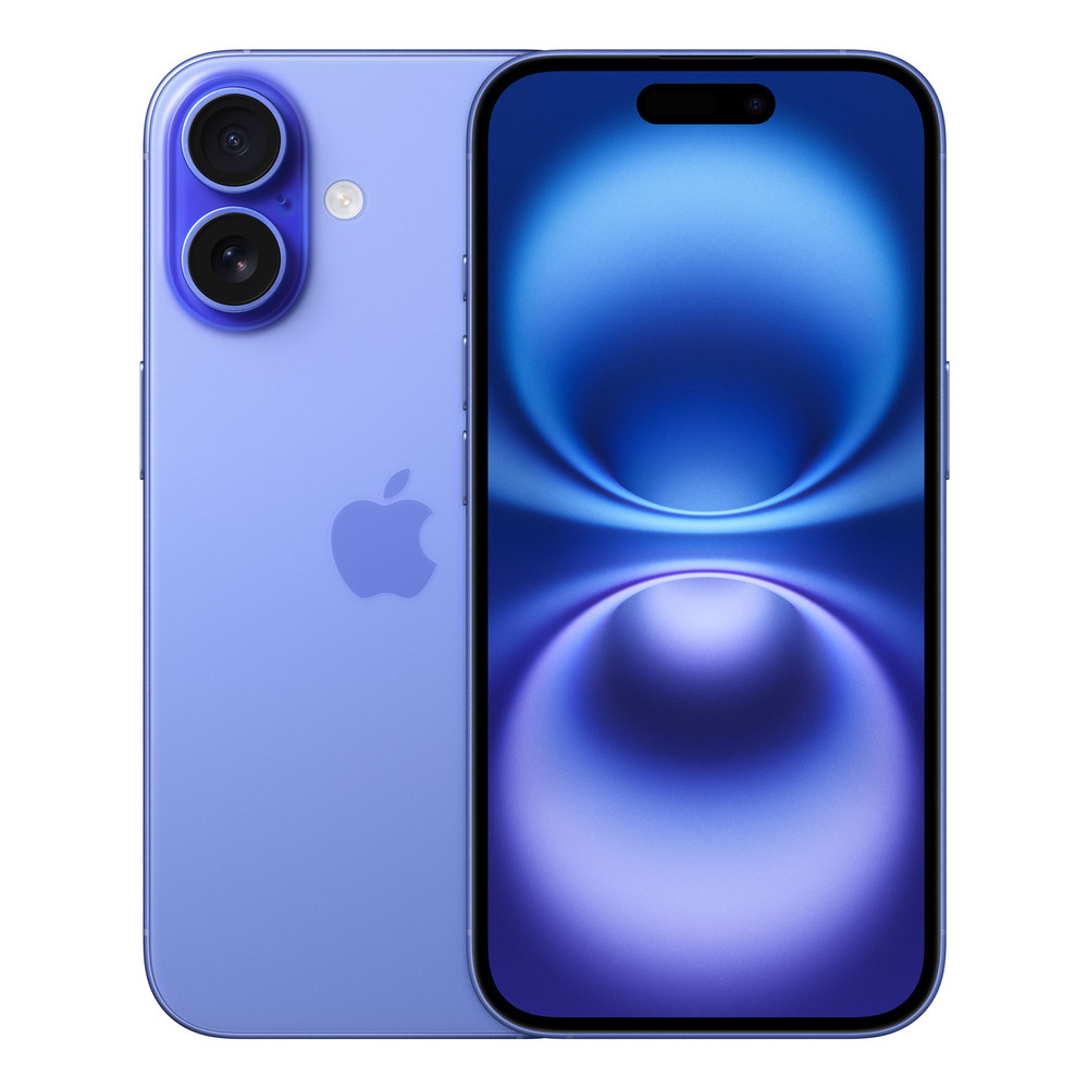 Apple iPhone 16 , 15,5 cm (6.1'), 2556 x 1179 pixels, 128 Go, 48 MP, iOS 18, Bleu MYEC3ZD/A
