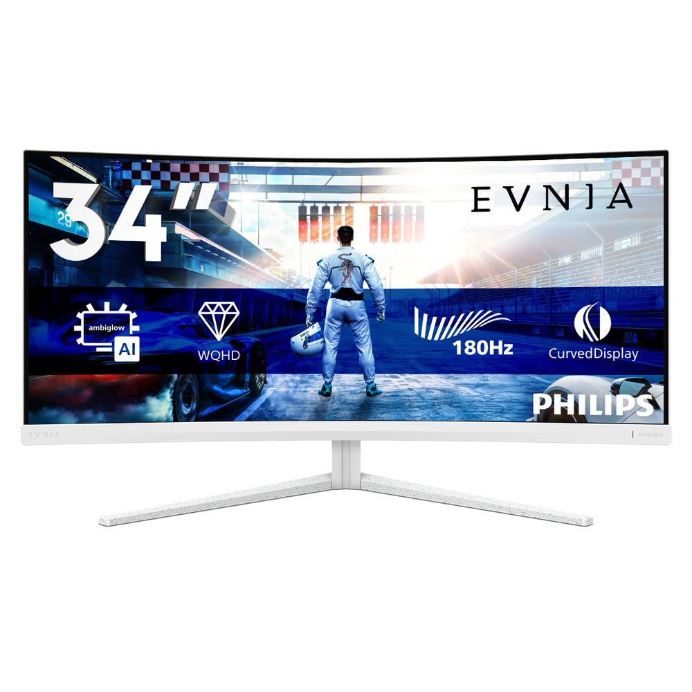Philips Evnia 5000 34M2C5501A/00, 86,4 cm (34'), 3440 x 1440 pixels, Wide Quad HD, LCD, 1 ms, Blanc