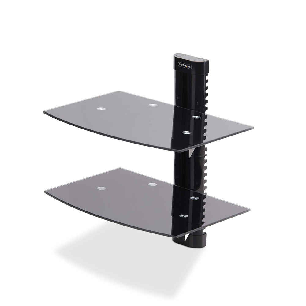 StarTech.com Double Étagère AV Murale Flottante Support à Hauteur Ajustable pour Sous Télévision Support Mural pour TV Organiser 'Équipement AV