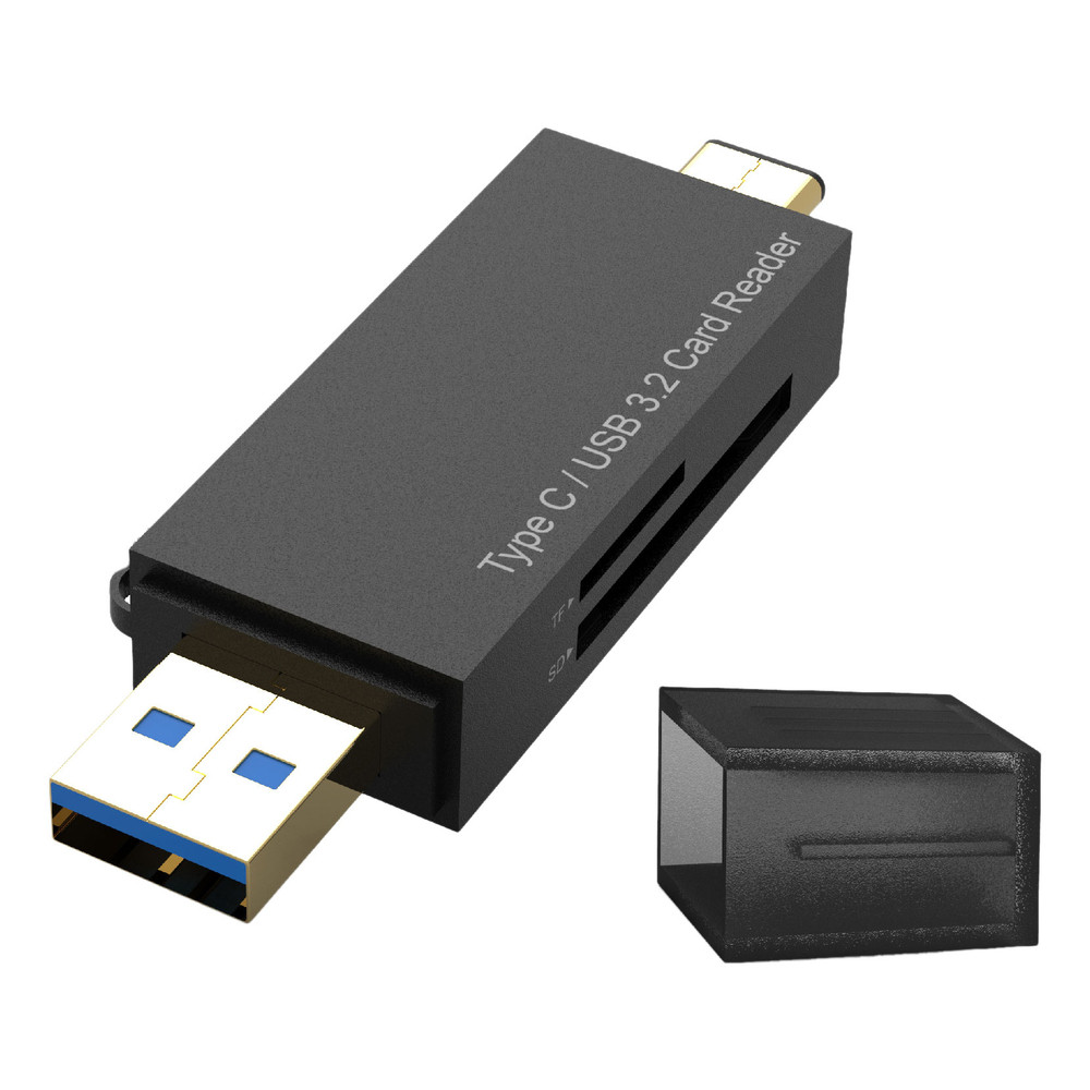 DLH DY-TU5315, MicroSD (TransFlash), MicroSDHC, MicroSDXC, SD, SDHC, SDXC, Noir, 5000 Mbit/s, USB 3.0 Type-A/Type-C, 75 mm, 21 mm