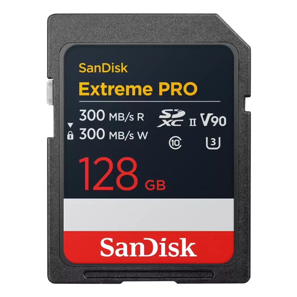 SanDisk Extreme PRO, 128 Go, SDXC, Classe 10, UHS-II, 300 Mo/s, 300 Mo/s SDSDXDM-128G-GN4IN
