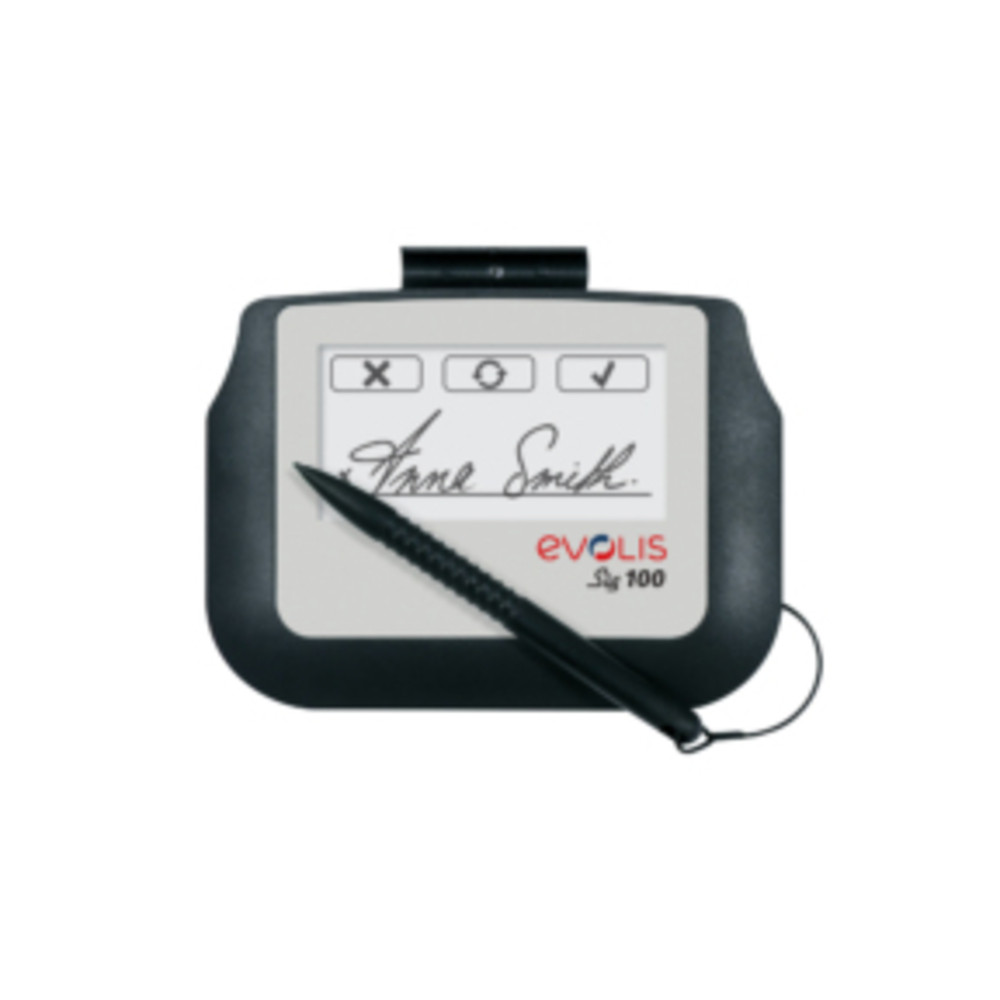 Evolis Sig100 Bundle, 10,2 cm (4'), TFT, 320 x 160 pixels, 91 x 45 mm, Resistive touchscreen, Noir, Blanc ST-BE105-2-UEVL-MB1