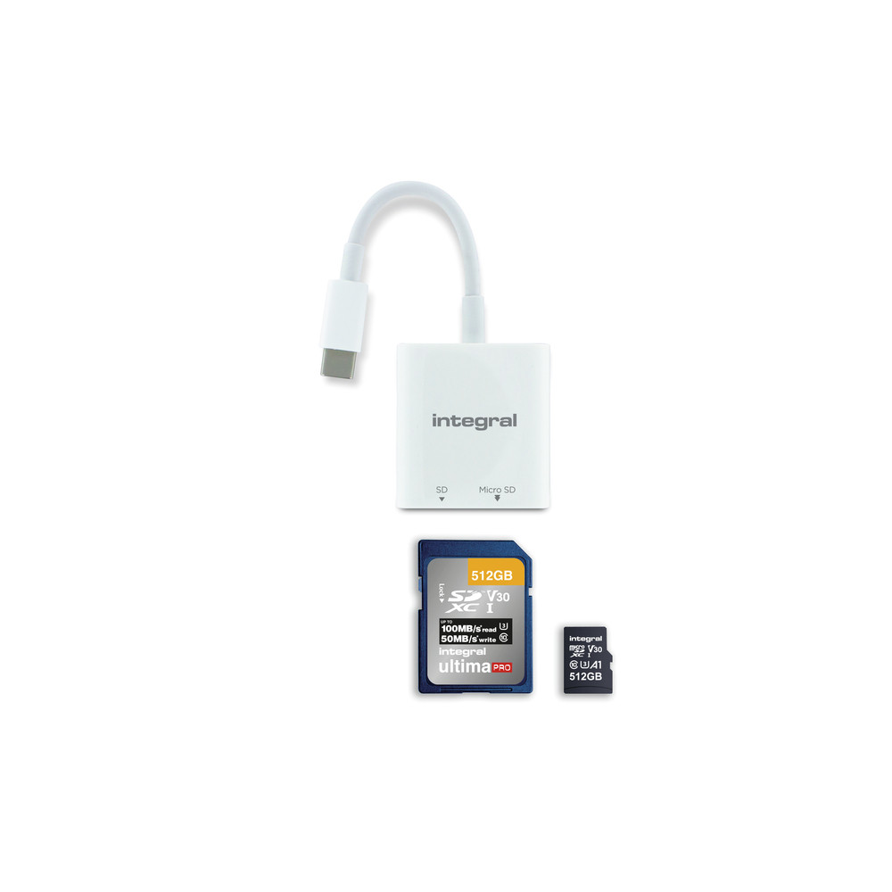 Integral USB3.2 GEN1 3.1 GEN1.3.0 DUAL-SLOT INCRSDMSD3-0-C