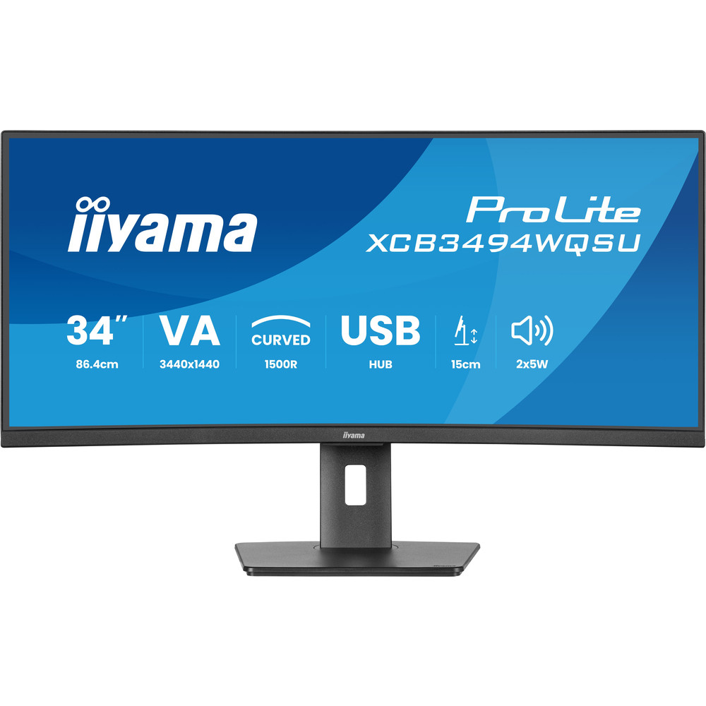 iiyama ProLite XCB3494WQSU-B1, 86,4 cm (34'), 3440 x 1440 pixels, UltraWide Quad HD, LED, 0,4 ms, Noir