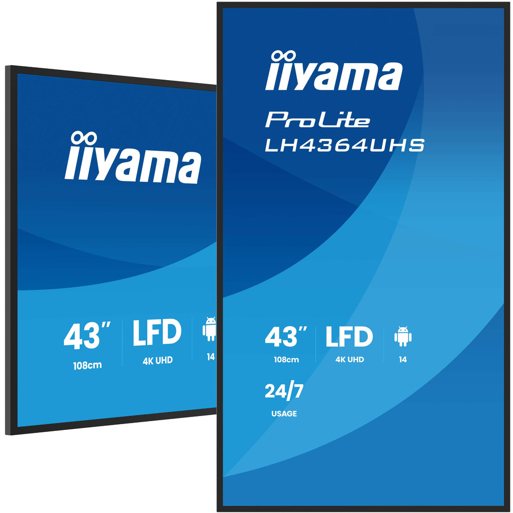 iiyama ProLite LH4364UHS B1AG Classe de diagonale 43 42.5 visualisable écran LCD rétro éclairé par LED signalisation numérique avec lecteur multimédia SoC intégré 4K UHD 3840... - vue 8