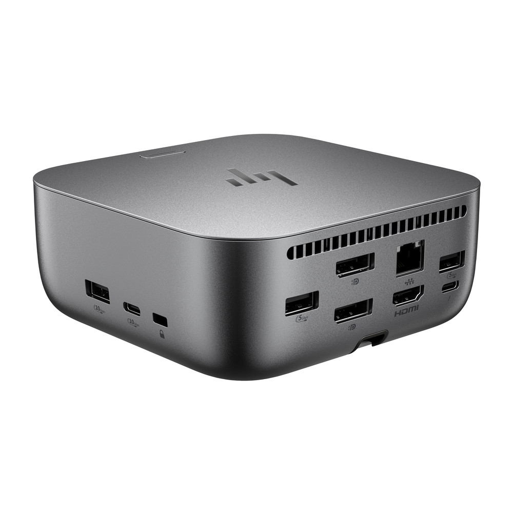 HP Station d’accueil Thunderbolt 4 G6 100 W, Avec fil, Thunderbolt 4, 100 W, 10,100,1000,2500 Mbit/s, Gris, 5K Ultra HD 9X472UT#ABB
