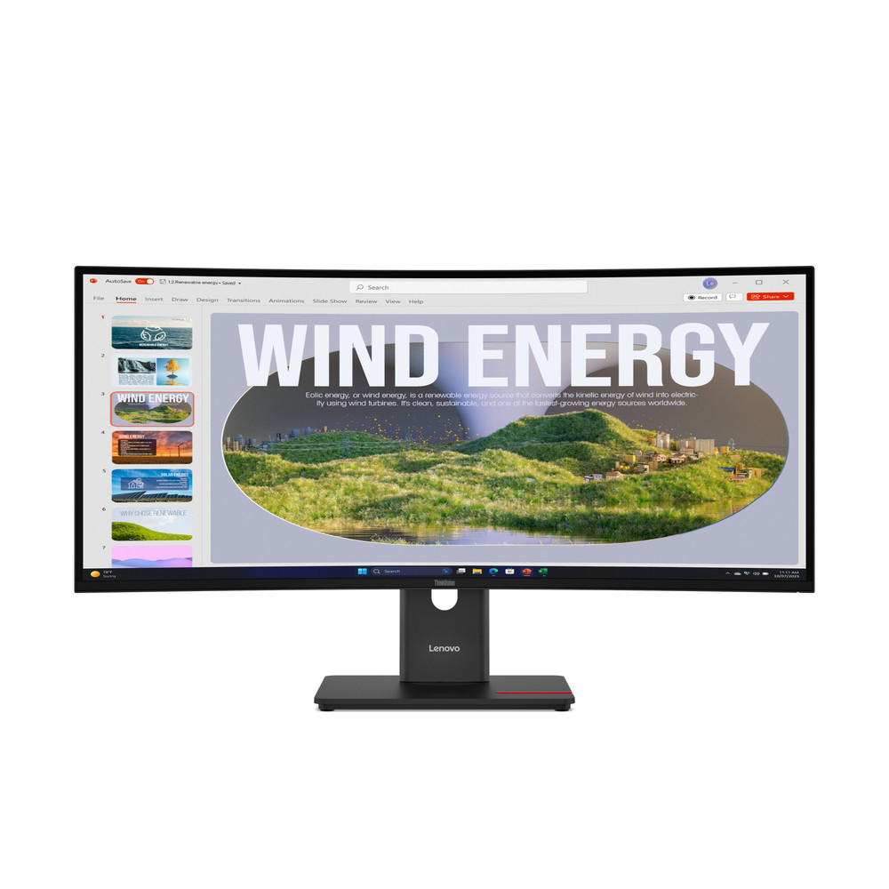 Lenovo ThinkVision T34WD-40, 86,4 cm (34'), 3440 x 1440 pixels, Wide Quad HD, LED, 6 ms, Noir 64AEGAT1EU