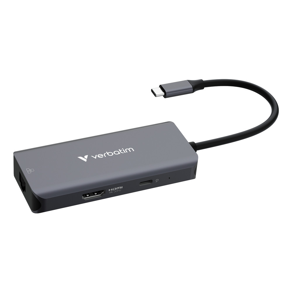 Verbatim 32157, USB 3.2 Gen 1 (3.1 Gen 1) Type-C, HDMI, RJ-45, USB 3.2 Gen 1 (3.1 Gen 1) Type-A, USB 3.2 Gen 1 (3.1 Gen 1) Type-C, 5000 Mbit/s, 3840 x