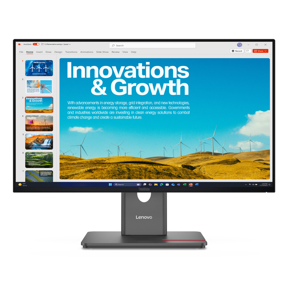 Lenovo ThinkVision P24QD-40, 60,5 cm (23.8'), 2560 x 1440 pixels, Quad HD, LCD, 6 ms, Noir 64B1GAT1EU