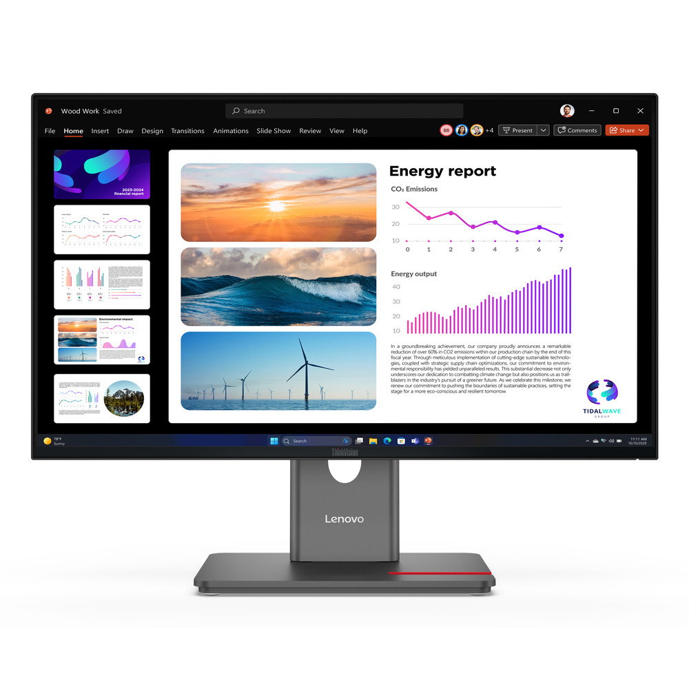 Lenovo ThinkVision P24Q 40 écran plat de PC 60 5 cm 23.8 2560 x 1440 pixels Quad HD LCD Neuf - vue 10